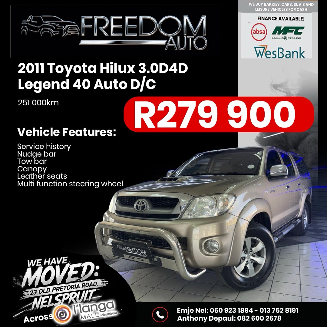 2011 Toyota Hilux 3.0D4D Legend 40 D/C Auto